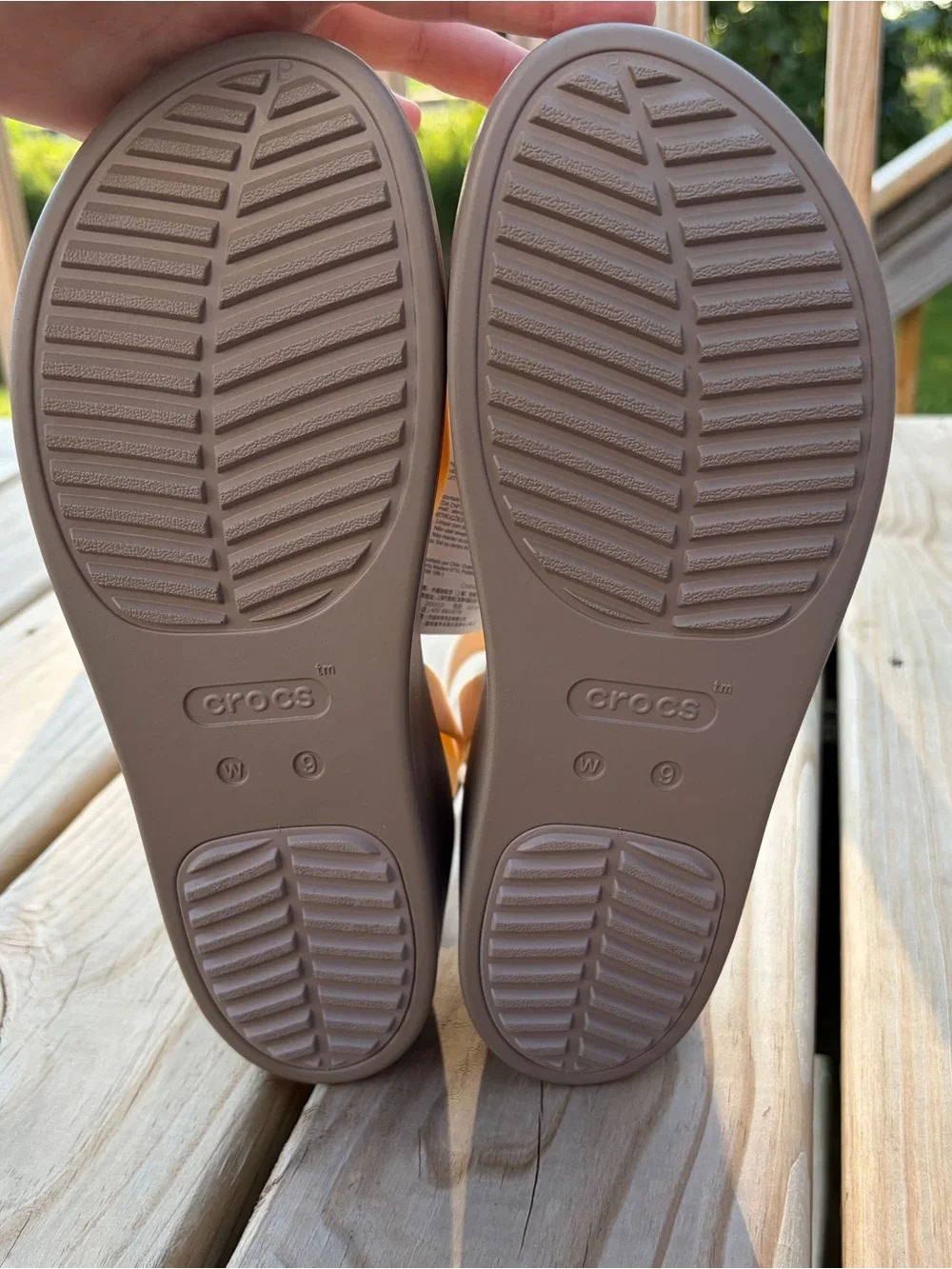 Crocs Brooklyn Women's Ankle Strap Wedge Sandals 9 Comfort Casual Neutral Chunky